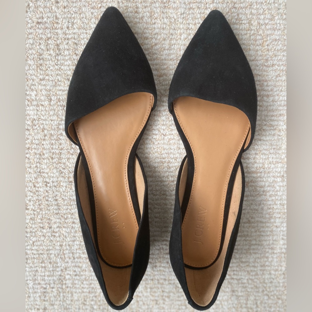 J Crew suede black flats 7.5